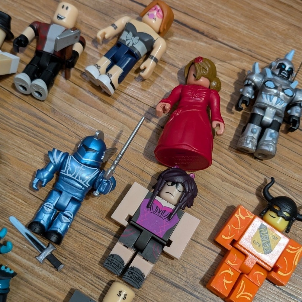 Roblox Action Figure Lot with Accessories and Storage Crates Mixed Series